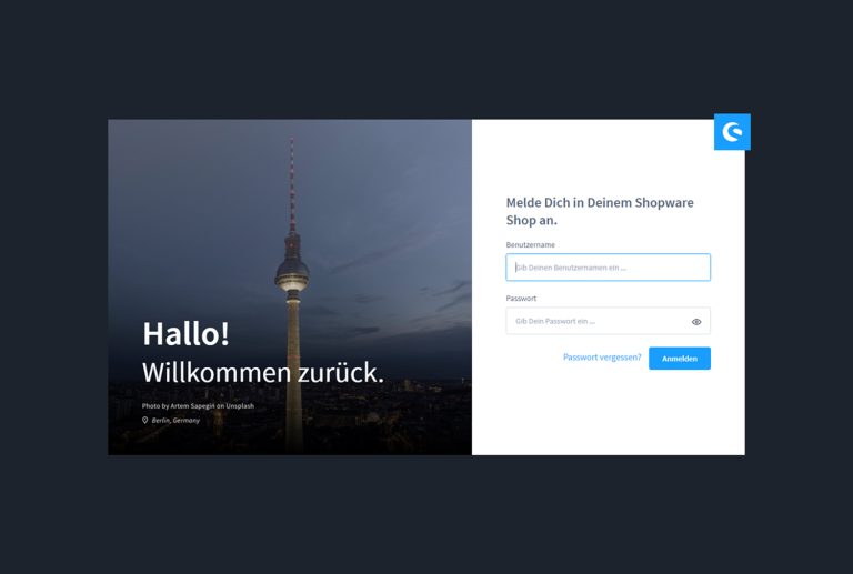 Shopware backend